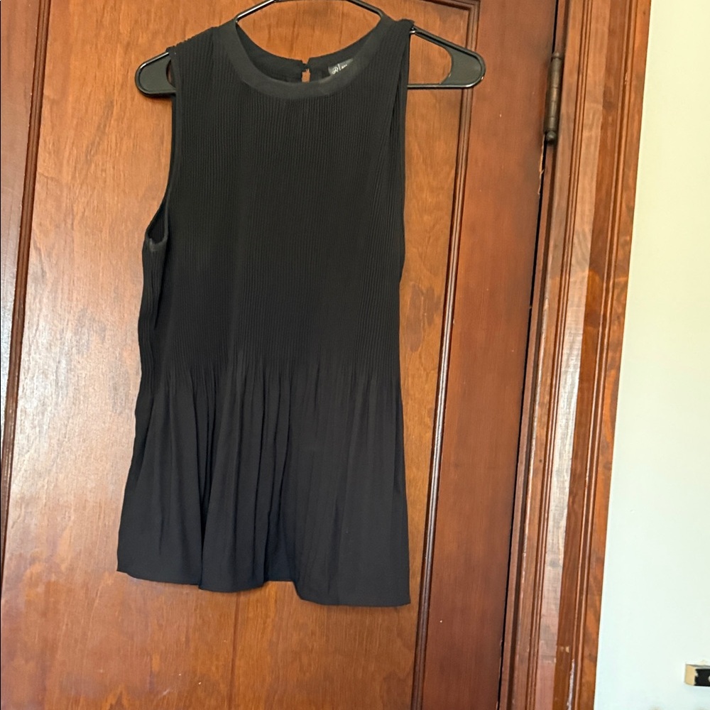 Adrianna Papell Black Sleeveless Peplum Tank Top